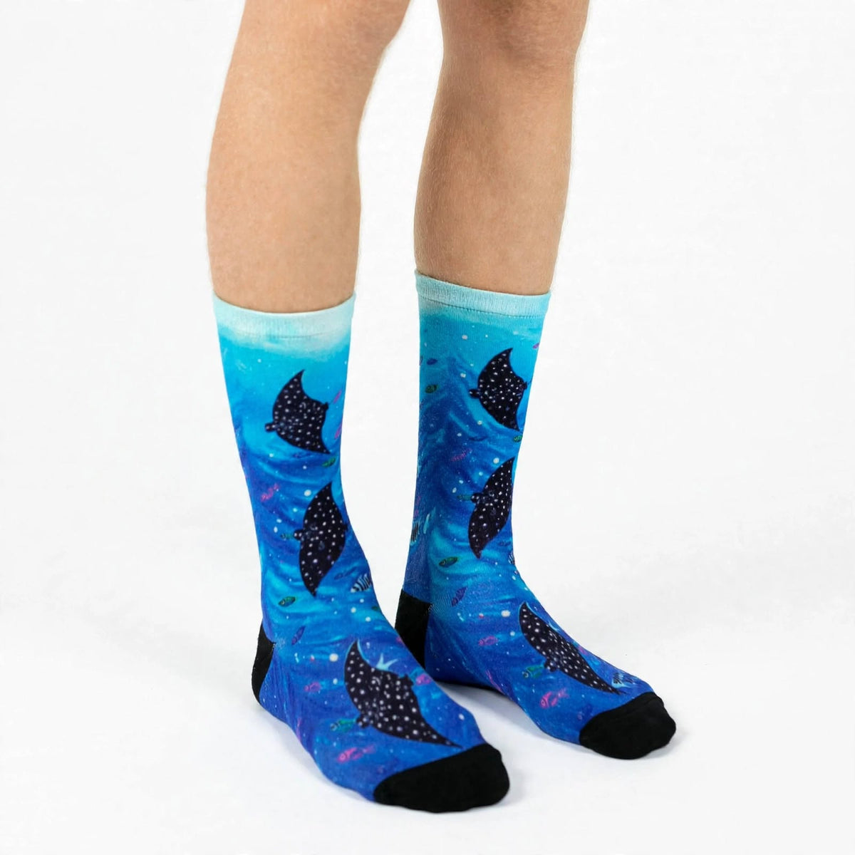 Ocean Wanderers Australian Aboriginal art bamboo socks by Melanie Hava – ocean wildlife design