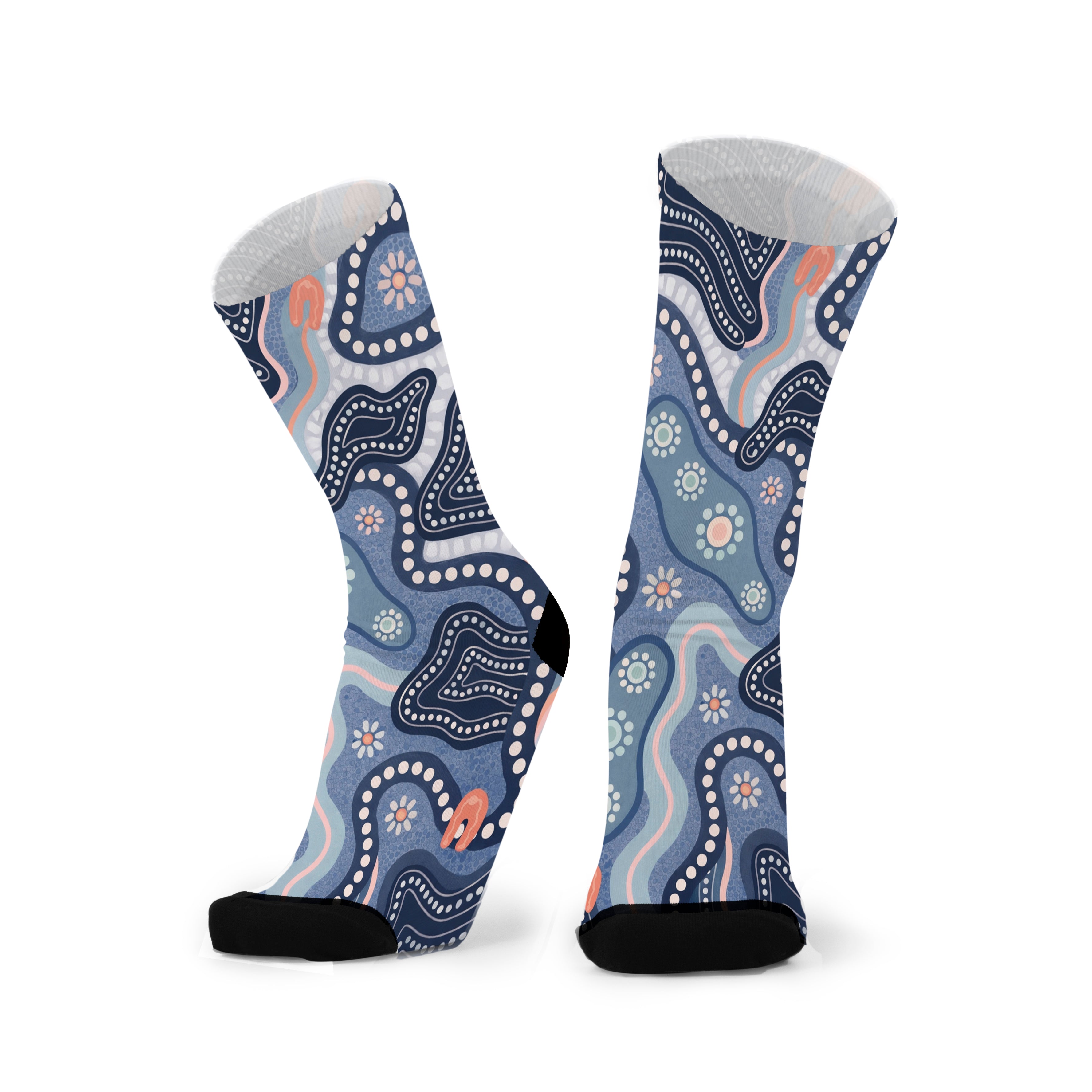 Do What Makes Your Heart Happy socks with a colourful uplifting design by Red Fox Sox