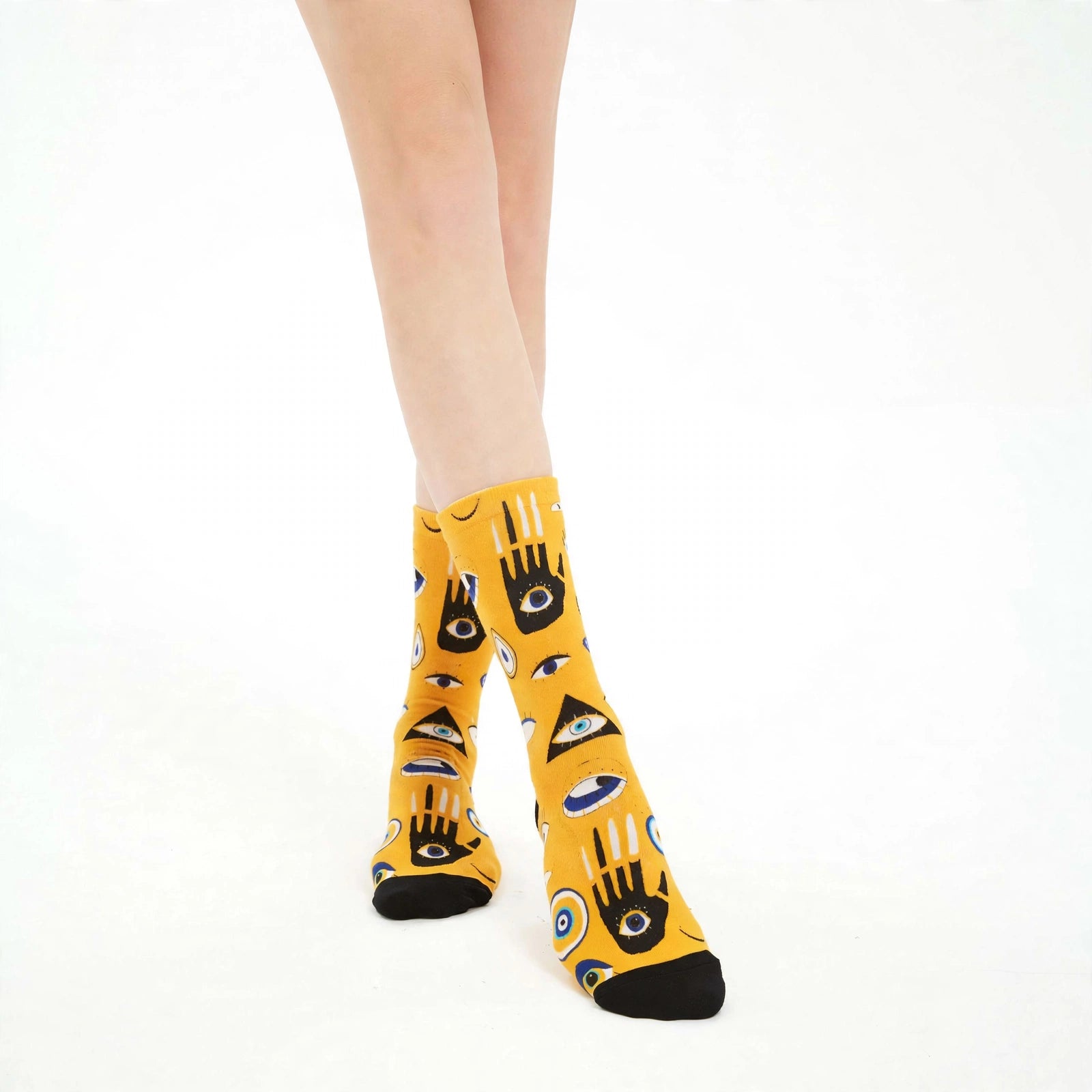 Evil Eye novelty socks in organic bamboo with colourful mystical eye pattern