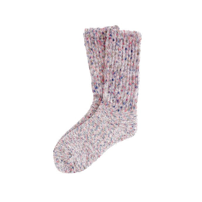 A pair of multicolored ombre loose top socks.