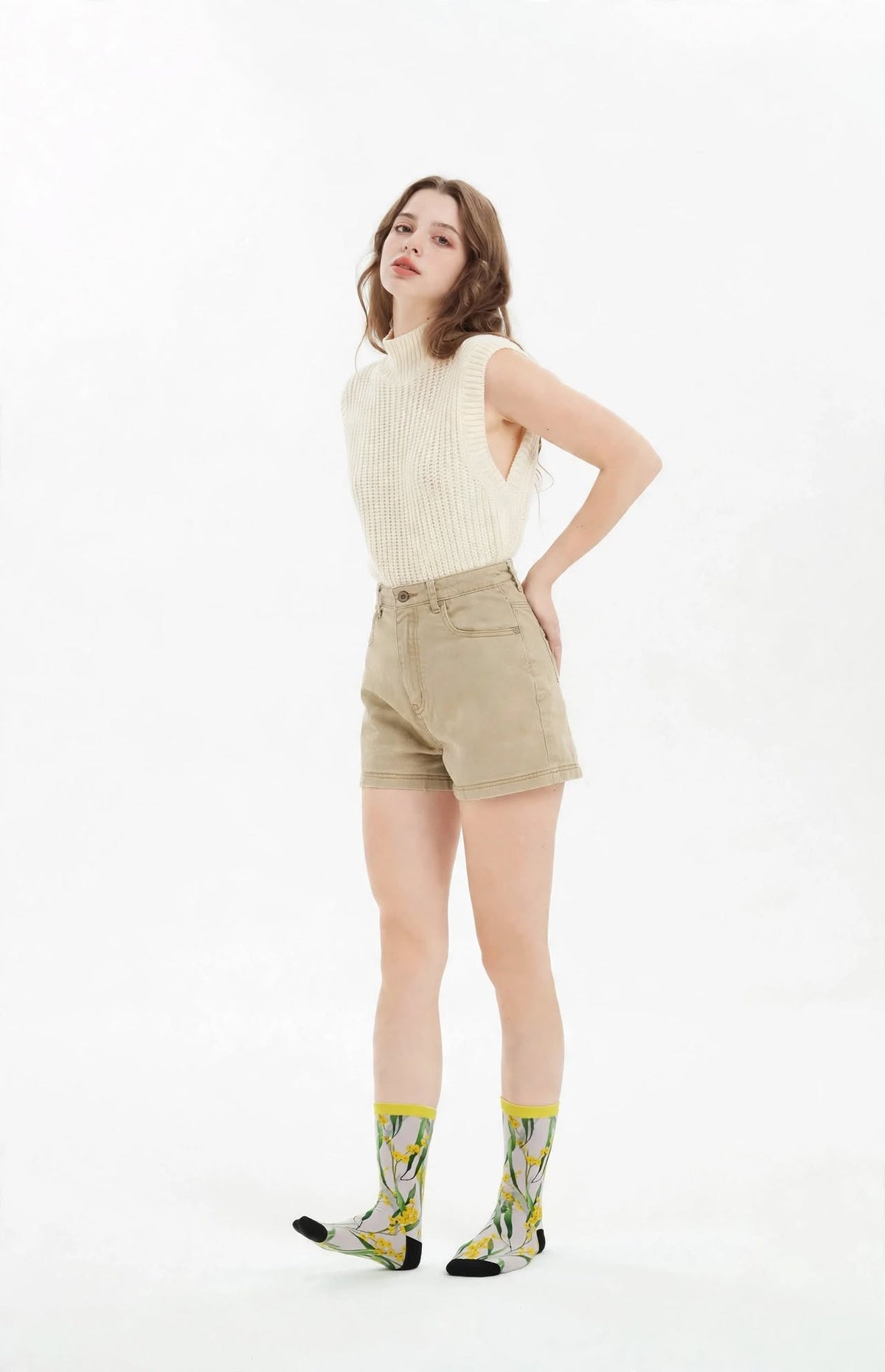 Unisex bamboo socks featuring golden wattle flowers - Australian floral gift idea