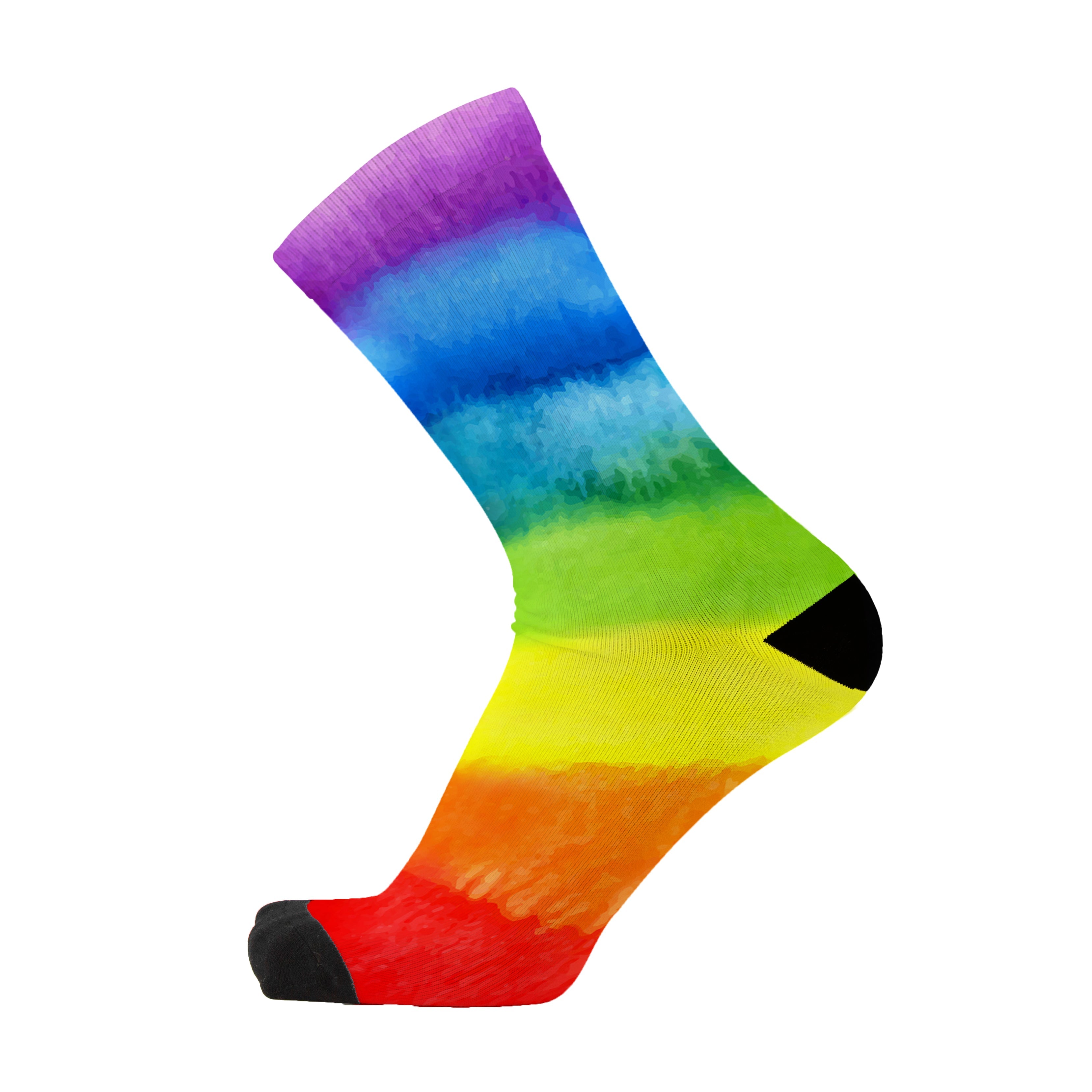 Colourful rainbow tie dye bamboo socks.