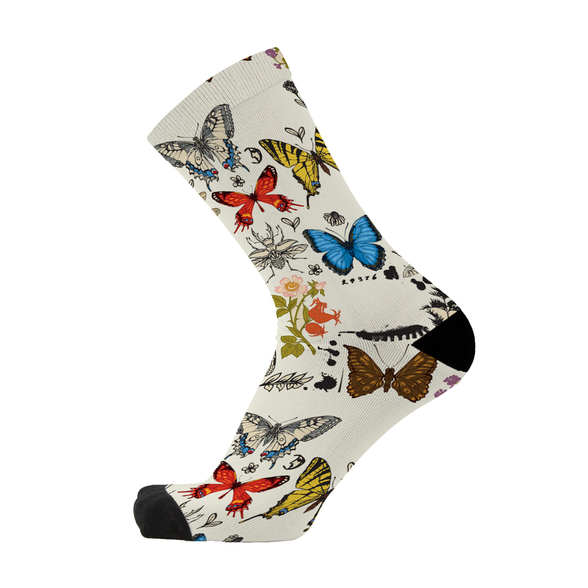 Flutter bamboo socks with a colourful butterfly pattern by Red Fox Sox Australia